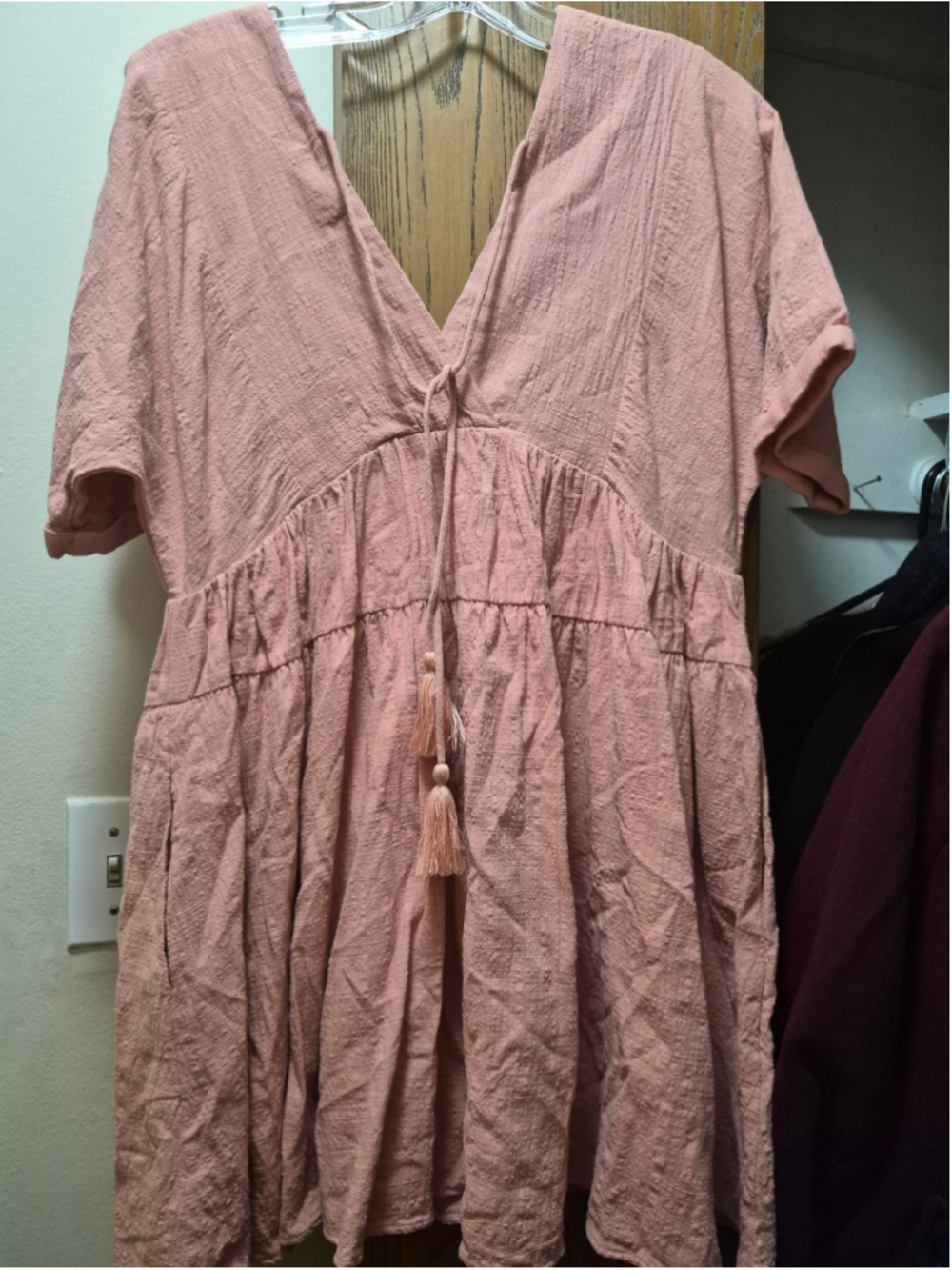 Talulah Mini Dress Size S Pink V-Neck Tiered Casual Dress - Picture 10 of 10